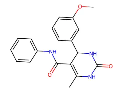 4-(3-methoxyphenyl)-6-methyl-2-oxo-N-phenyl-1,2,3,4-tetrahydropyrimidine-5-carboxamide structure