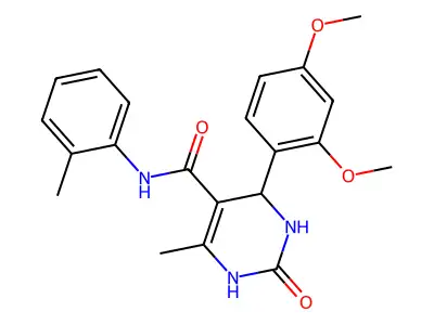 4-(2,4-dimethoxyphenyl)-6-methyl-N-(2-methylphenyl)-2-oxo-1,2,3,4-tetrahydropyrimidine-5-carboxamide structure