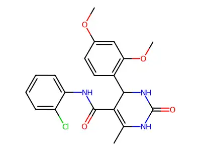 N-(2-chlorophenyl)-4-(2,4-dimethoxyphenyl)-6-methyl-2-oxo-1,2,3,4-tetrahydropyrimidine-5-carboxamide structure