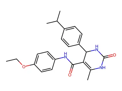 N-(4-ethoxyphenyl)-6-methyl-2-oxo-4-[4-(propan-2-yl)phenyl]-1,2,3,4-tetrahydropyrimidine-5-carboxamide structure