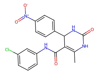 N-(3-chlorophenyl)-6-methyl-4-(4-nitrophenyl)-2-oxo-1,2,3,4-tetrahydropyrimidine-5-carboxamide structure