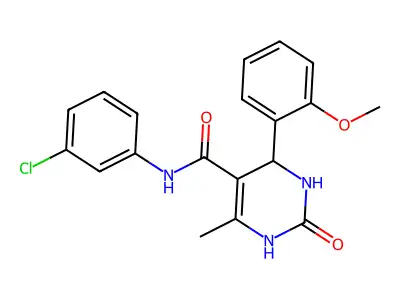 N-(3-chlorophenyl)-4-(2-methoxyphenyl)-6-methyl-2-oxo-1,2,3,4-tetrahydropyrimidine-5-carboxamide structure