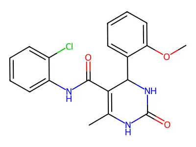 N-(2-chlorophenyl)-4-(2-methoxyphenyl)-6-methyl-2-oxo-1,2,3,4-tetrahydropyrimidine-5-carboxamide structure
