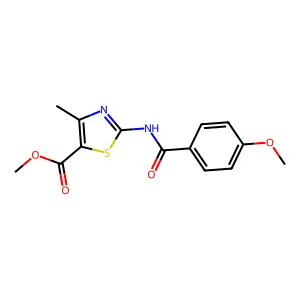 2-(4-Methoxy-benzoylamino)-4-methyl-thiazole-5-carboxylic acid methyl ester structure