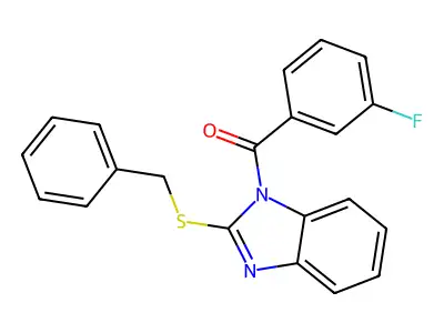(2-Benzylsulfanylbenzimidazol-1-yl)-(3-fluorophenyl)methanone structure