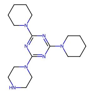 2-(1-Piperazinyl)-4,6-di(1-piperidinyl)-1,3,5-triazine structure