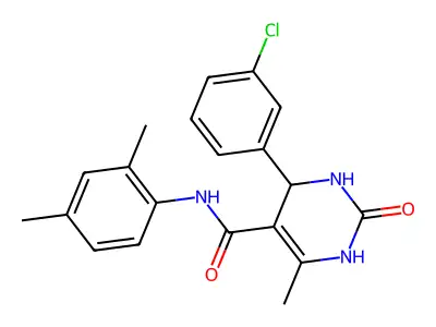 4-(3-chlorophenyl)-N-(2,4-dimethylphenyl)-6-methyl-2-oxo-1,2,3,4-tetrahydropyrimidine-5-carboxamide structure