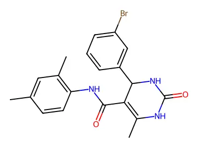 4-(3-bromophenyl)-N-(2,4-dimethylphenyl)-6-methyl-2-oxo-1,2,3,4-tetrahydropyrimidine-5-carboxamide structure
