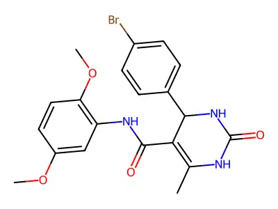 4-(4-bromophenyl)-N-(2,5-dimethoxyphenyl)-6-methyl-2-oxo-1,2,3,4-tetrahydropyrimidine-5-carboxamide structure