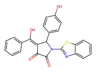 1-(1,3-benzothiazol-2-yl)-5-(4-hydroxyphenyl)-4-[hydroxy(phenyl)methylidene]pyrrolidine-2,3-dione structure
