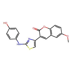 3-[2-(4-Hydroxy-phenylamino)-thiazol-4-yl]-6-methoxy-chromen-2-one structure