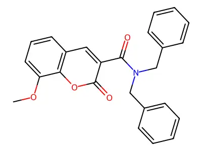 N,N-dibenzyl-8-methoxy-2-oxo-2H-chromene-3-carboxamide structure
