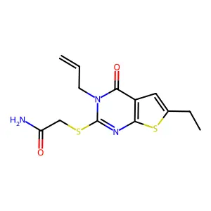 2-((3-Allyl-6-ethyl-4-oxo-3,4-dihydrothieno[2,3-d]pyrimidin-2-yl)thio)acetamide structure