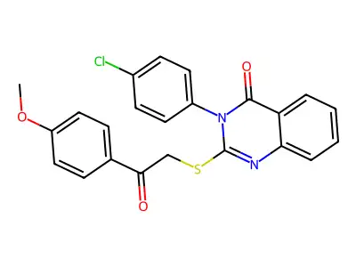 3-(4-Chlorophenyl)-2-((2-(4-methoxyphenyl)-2-oxoethyl)thio)-4(3H)-quinazolinone structure