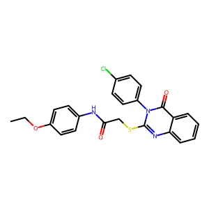 2-{[3-(4-chlorophenyl)-4-oxo-3,4-dihydroquinazolin-2-yl]sulfanyl}-N-(4-ethoxyphenyl)acetamide structure