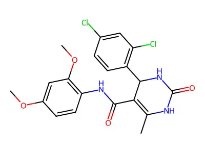 4-(2,4-dichlorophenyl)-N-(2,4-dimethoxyphenyl)-6-methyl-2-oxo-1,2,3,4-tetrahydropyrimidine-5-carboxamide structure