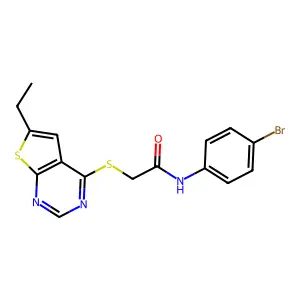 N-(4-Bromophenyl)-2-((6-ethylthieno[2,3-d]pyrimidin-4-yl)thio)acetamide structure