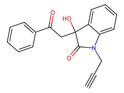3-Hydroxy-3-phenacyl-1-prop-2-ynylindol-2-one structure