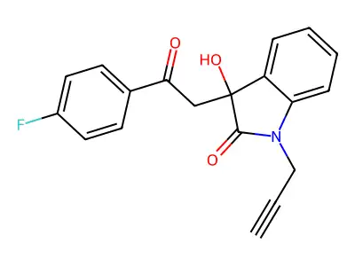 3-[2-(4-Fluorophenyl)-2-oxoethyl]-3-hydroxy-1-prop-2-ynylindol-2-one structure