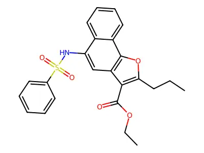 Ethyl 5-[(phenylsulfonyl)amino]-2-propylnaphtho[1,2-b]furan-3-carboxylate structure