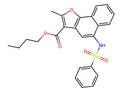 Butyl 2-methyl-5-[(phenylsulfonyl)amino]naphtho[1,2-b]furan-3-carboxylate structure