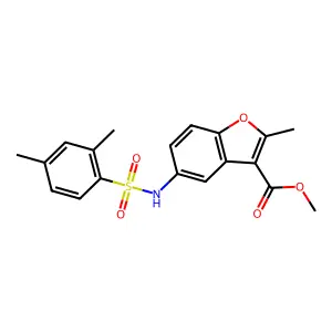 Methyl 5-[(2,4-dimethylphenyl)sulfonylamino]-2-methyl-1-benzofuran-3-carboxylate structure