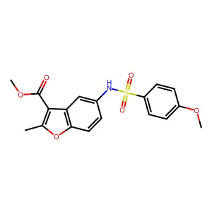 Methyl 5-{[(4-methoxyphenyl)sulfonyl]amino}-2-methyl-1-benzofuran-3-carboxylate structure