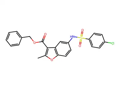 Benzyl 5-{[(4-chlorophenyl)sulfonyl]amino}-2-methyl-1-benzofuran-3-carboxylate structure