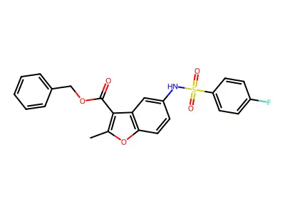 Benzyl 5-(4-fluorobenzenesulfonamido)-2-methyl-1-benzofuran-3-carboxylate structure