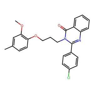 2-(4-Chlorophenyl)-3-[3-(2-methoxy-4-methylphenoxy)propyl]quinazolin-4-one structure