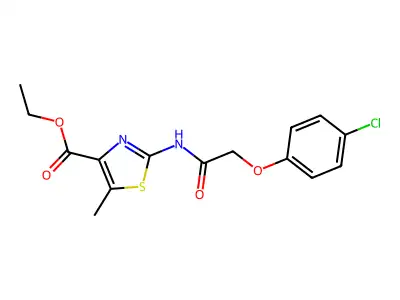 Ethyl 2-(((4-chlorophenoxy)acetyl)amino)-5-methyl-1,3-thiazole-4-carboxylate structure