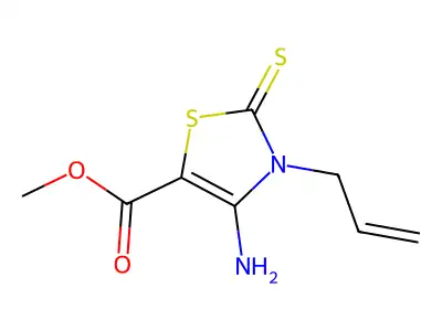 Methyl 4-amino-3-prop-2-enyl-2-sulfanylidene-1,3-thiazole-5-carboxylate structure