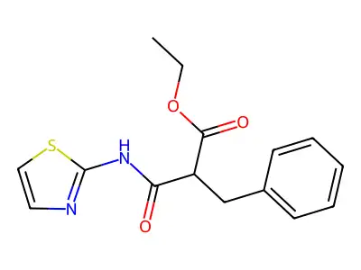 Ethyl 2-benzyl-3-oxo-3-(1,3-thiazol-2-ylamino)propanoate structure
