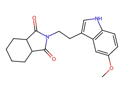 2-[2-(5-methoxy-1H-indol-3-yl)ethyl]-3a,4,5,6,7,7a-hexahydroisoindole-1,3-dione structure