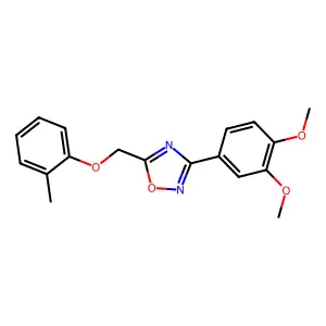 3-(3,4-Dimethoxyphenyl)-5-[(2-methylphenoxy)methyl]-1,2,4-oxadiazole structure