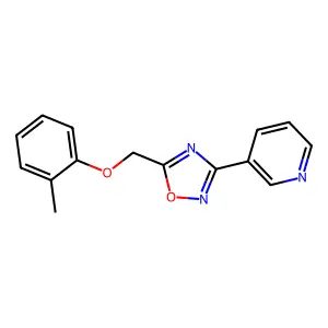 3-{5-[(2-Methylphenoxy)methyl]-1,2,4-oxadiazol-3-yl}pyridine structure