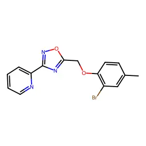5-[(2-Bromo-4-methylphenoxy)methyl]-3-pyridin-2-yl-1,2,4-oxadiazole structure
