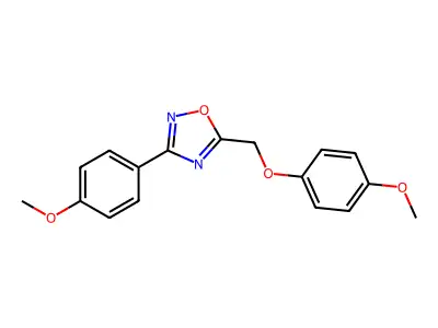 5-[(4-Methoxyphenoxy)methyl]-3-(4-methoxyphenyl)-1,2,4-oxadiazole structure