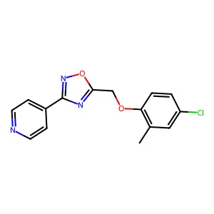 4-{5-[(4-Chloro-2-methylphenoxy)methyl]-1,2,4-oxadiazol-3-yl}pyridine structure