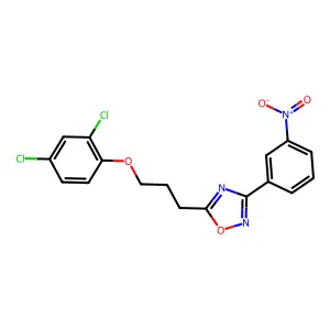 5-[3-(2,4-Dichlorophenoxy)propyl]-3-(3-nitrophenyl)-1,2,4-oxadiazole structure