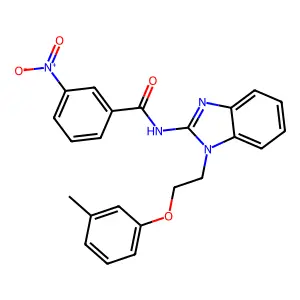 N-[1-[2-(3-methylphenoxy)ethyl]benzimidazol-2-yl]-3-nitrobenzamide structure