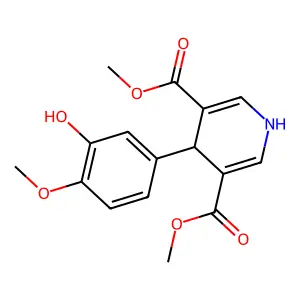 Dimethyl 4-(3-hydroxy-4-methoxyphenyl)-1,4-dihydropyridine-3,5-dicarboxylate structure
