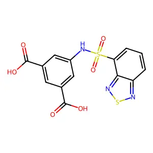 5-(2,1,3-Benzothiadiazol-4-ylsulfonylamino)benzene-1,3-dicarboxylic acid structure