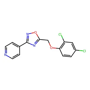 4-{5-[(2,4-Dichlorophenoxy)methyl]-1,2,4-oxadiazol-3-yl}pyridine structure