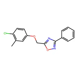 5-[(4-Chloro-3-methylphenoxy)methyl]-3-phenyl-1,2,4-oxadiazole structure