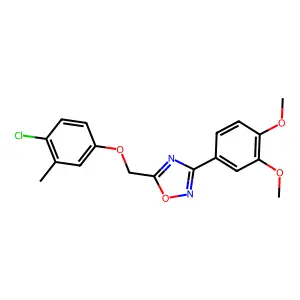 5-[(4-Chloro-3-methylphenoxy)methyl]-3-(3,4-dimethoxyphenyl)-1,2,4-oxadiazole structure