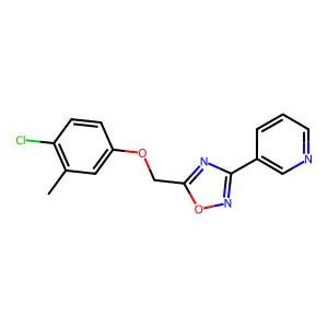 3-{5-[(4-Chloro-3-methylphenoxy)methyl]-1,2,4-oxadiazol-3-yl}pyridine structure