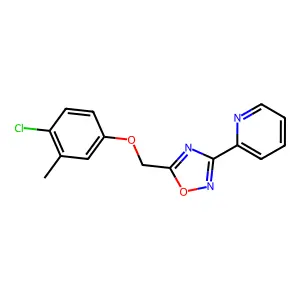 2-{5-[(4-Chloro-3-methylphenoxy)methyl]-1,2,4-oxadiazol-3-yl}pyridine structure