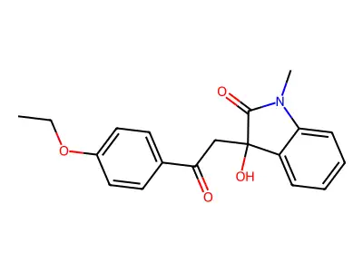 3-[2-(4-Ethoxyphenyl)-2-oxoethyl]-3-hydroxy-1-methylindol-2-one structure