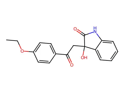 3-[2-(4-ethoxyphenyl)-2-oxoethyl]-3-hydroxy-1,3-dihydro-2H-indol-2-one structure